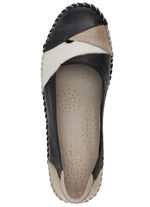 Gemini, klassische Damen-Slipper, Weite G, mit herausnehmbarem Fussbett SCHWARZ-TAUPE