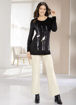 Hose in modischer Palazzo-Form BEIGE