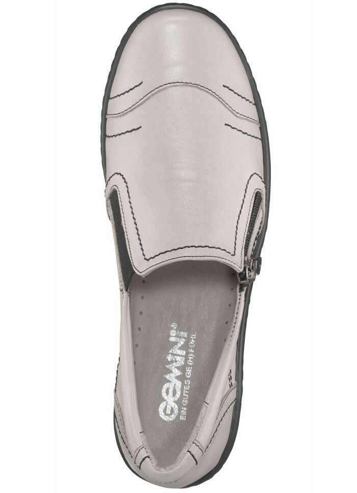 Gemini Slipper aus weichem Rind-Nappaleder KIESEL