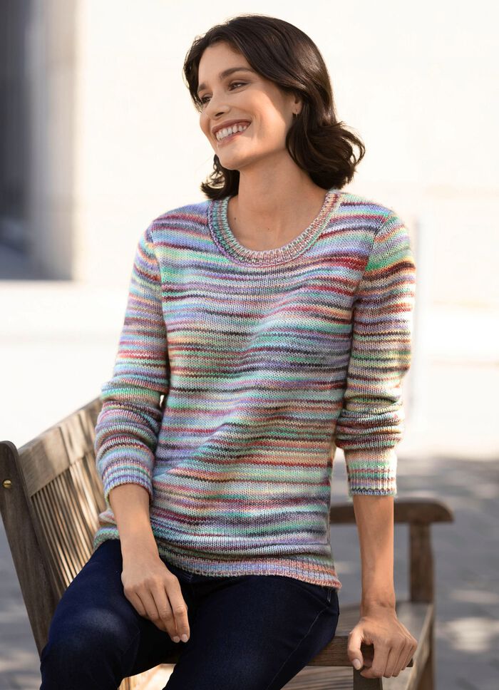 Pullover aus Melangegarn GR&Uuml;N-BRAUN-MULTICOLOR