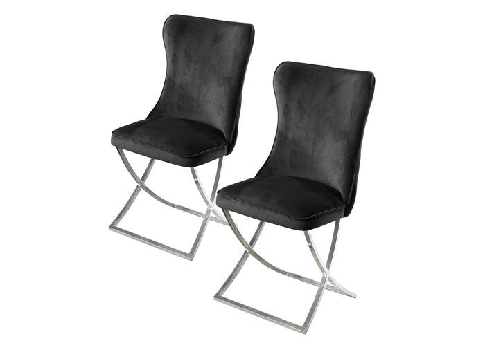 Trendige Esszimmer-Stühle, 2er-Set SCHWARZ