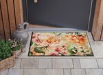 Fussmatte Blumen mit rutschhemmender R&uuml;ckseite 