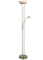 LED-Deckenfluter mit Lesearm und Dimmer NICKEL