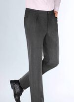 &laquo;Klaus Modelle&raquo;-Edeljeans mit Bundfalten in 2 Farben ANTHRAZIT
