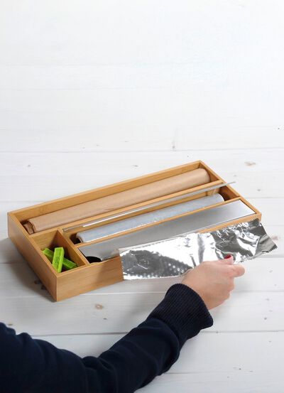 Folienspender aus Bambus 