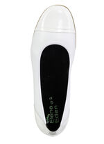 ELENA EDEN, klassische Damen-Ballerinas, Weite G, mit herausnehmbarem Fussbett WEISS