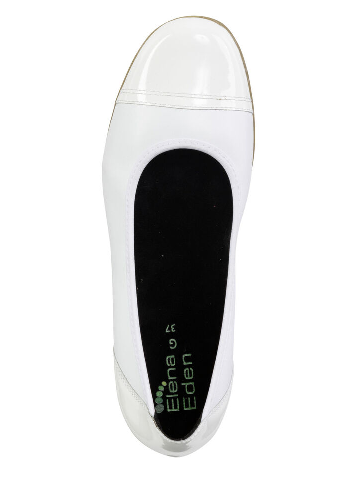 ELENA EDEN, klassische Damen-Ballerinas, Weite G, mit herausnehmbarem Fussbett WEISS