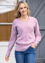Pullover in flauschiger Qualit&auml;t FLIEDER MELIERT