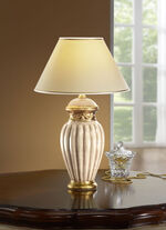 Tischlampe mit echter Blattgoldauflage BEIGE-GOLD