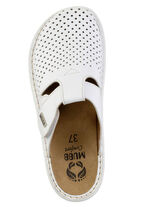 Mubb Clog aus perforiertem Nappaleder WEISS