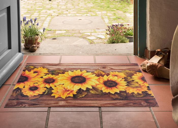 Fussmatte mit Sonennblumen-Motiv 