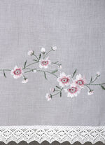 Kurzvorhang Blumenbl&uuml;ten mit Schlaufen 