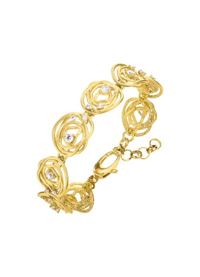 Mattiertes Armband mit Zirkonia 