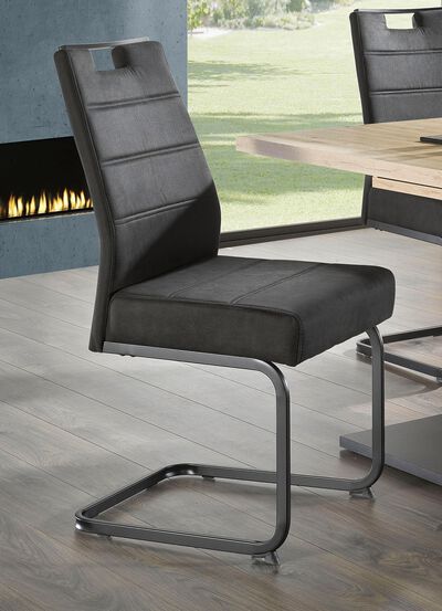 Stühle, 4er-Set, mit Microfaser-Bezug in Vintage-Optik 