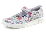 Slipper aus floral bedrucktem Leder ECRU-BUNT