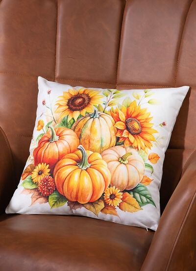 Herbstlicher Kissenbezug mit Kürbis-Motiv - 