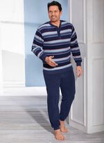 Pyjama aus Frottierstretch, mit Knopfleiste und B&uuml;ndchenabschl&uuml;ssen 