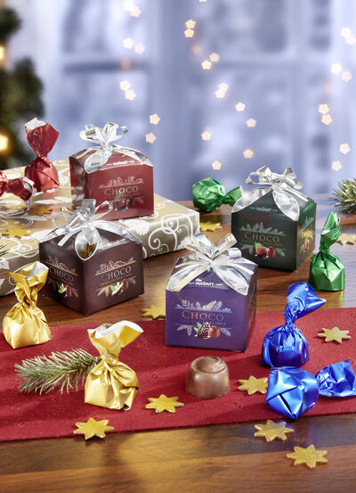 Geschenkboxen mit süsser Füllung, 4er-Set 
