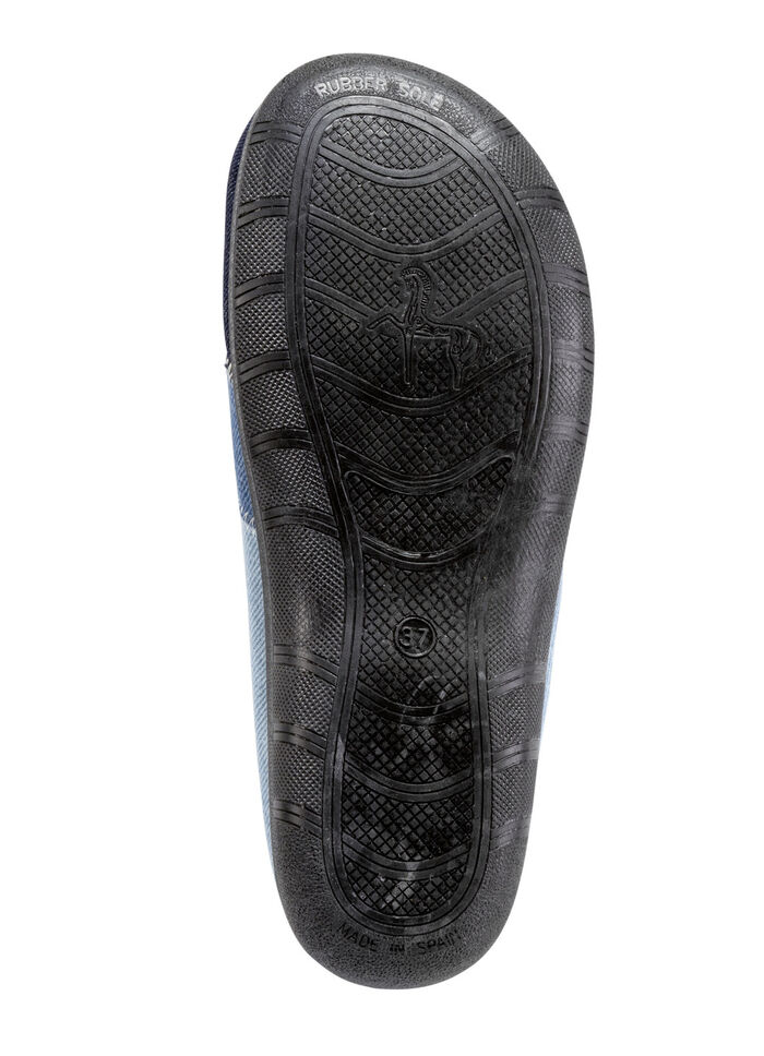 Laurina Pantoffel aus Baumwoll-Jeansstoff BLAU