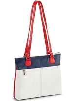 Laurina Tasche aus Vollrind-Nappaleder WEISS-ROT-BLAU