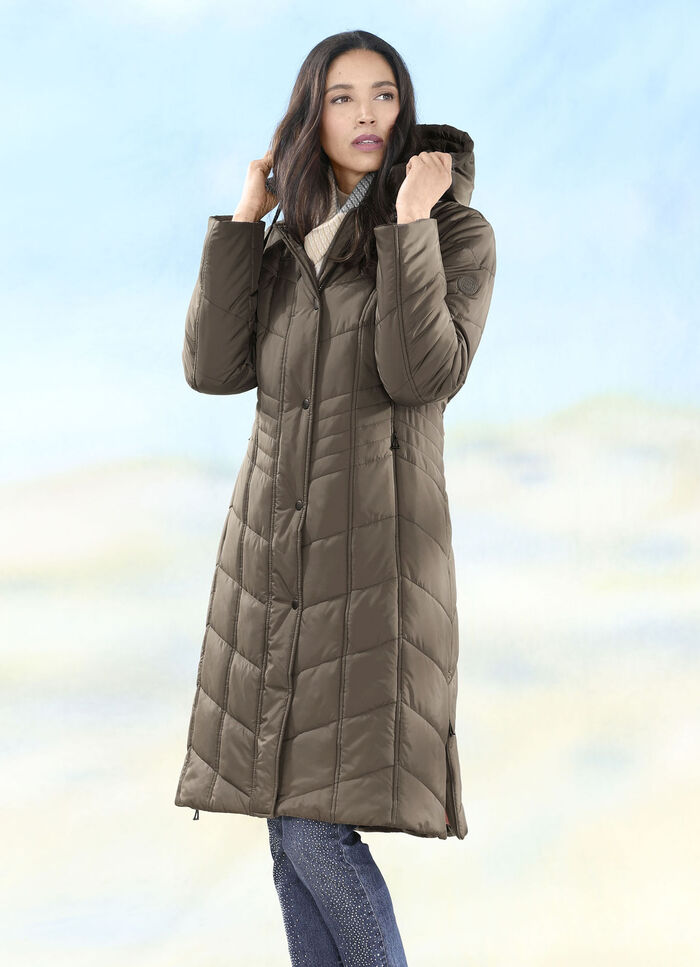 Mantel mit Reißverschluss-Seitenschlitzen KAFFEEBRAUN