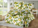 Beidseitig bedruckte Bettw&auml;sche-Garnitur mit Zitronen-Dessin GELB