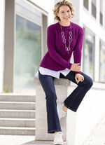 Pullover in Strukturmix BEERE