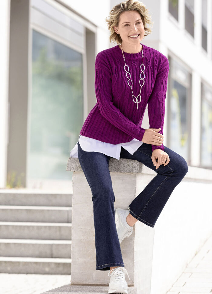 Pullover in Strukturmix BEERE