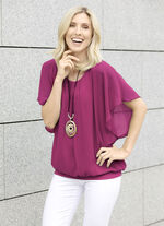 Poncho-Tunika mit eingearbeitetem Top BEERE