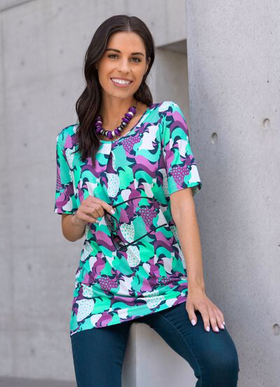 Shirt mit farbbrillantem Allover-Druck 