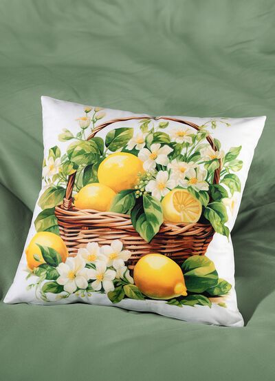 Kissenbezug Zitronen mit Reissverschluss 