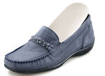 ELENA EDEN, bequeme Damen-Slipper, Weite H, mit herausnehmbarem Fussbett JEANS
