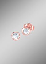 Hochgl&auml;nzende Ohrstecker in Ros&eacute;gold mit Brillanten 