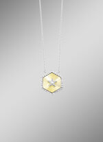 Halskette in Bicolor mit 1 Brillant und 36 Diamanten 