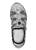 ELENA EDEN Sandale mit Textilbord&uuml;re GRAU-TAUPE