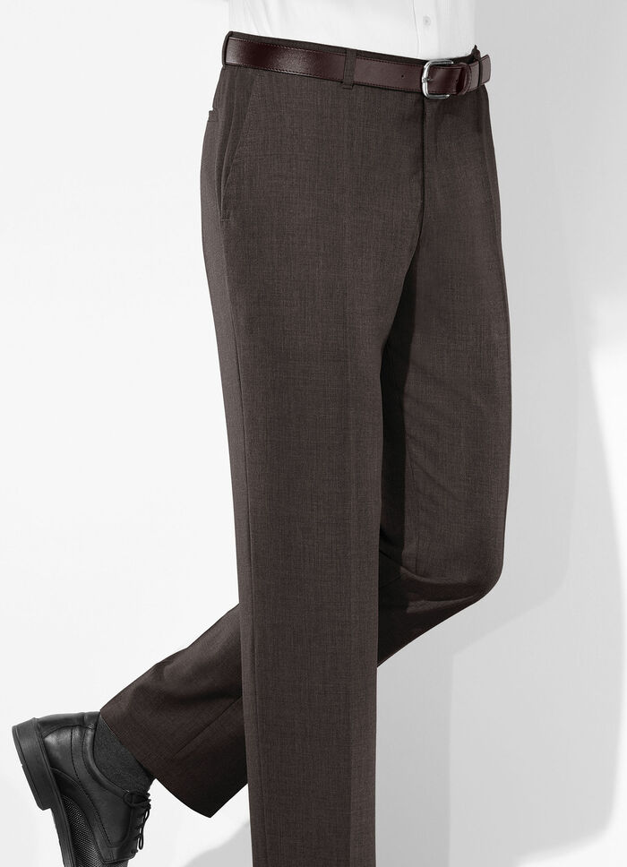 «Klaus Modelle»-Hose mit Gürtel in 3 Farben DUNKELBRAUN MELIERT