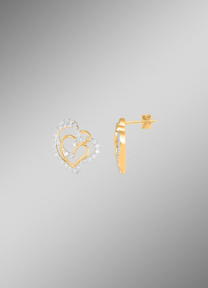 Herz-Ohrstecker mit 68 Diamanten 