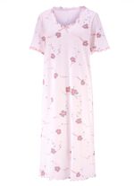 Nachthemd, Kurzarm mit V-Ausschnitt 