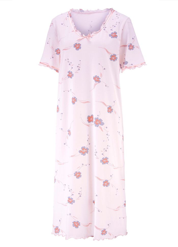 Nachthemd, Kurzarm mit V-Ausschnitt 