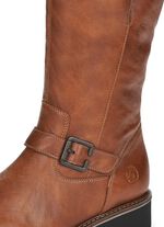 Remonte, gef&uuml;tterte Damen-Stiefel, Winterschuhe, Weite G, mit Lammfell COGNAC