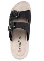 Zweierpack Pantoletten aus Nubuk- und Nappasynthetik 