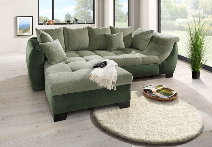 Bequeme Polsterecke mit Bettfunktion 