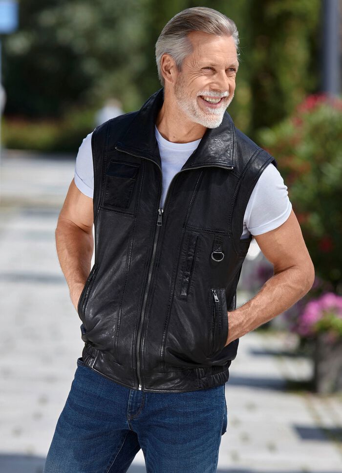 Ledergilet mit Taschen 