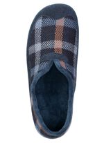 Klassische Herren-Hausschuhe, mit herausnehmbarem Fussbett BLAU-CAMEL