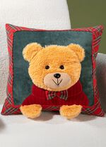 Kissenbez&uuml;ge Teddys in Samtoptik BUNT