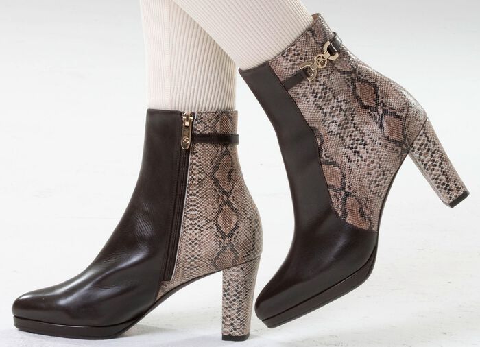 Peter Kaiser, trendige Damen-Stiefeletten, mit Reissverschluss TAUPE-MOKKA