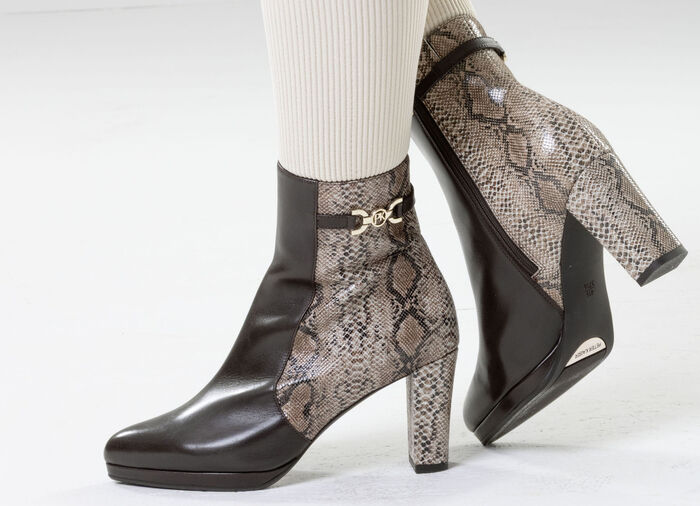 Peter Kaiser, trendige Damen-Stiefeletten, mit Reissverschluss TAUPE-MOKKA