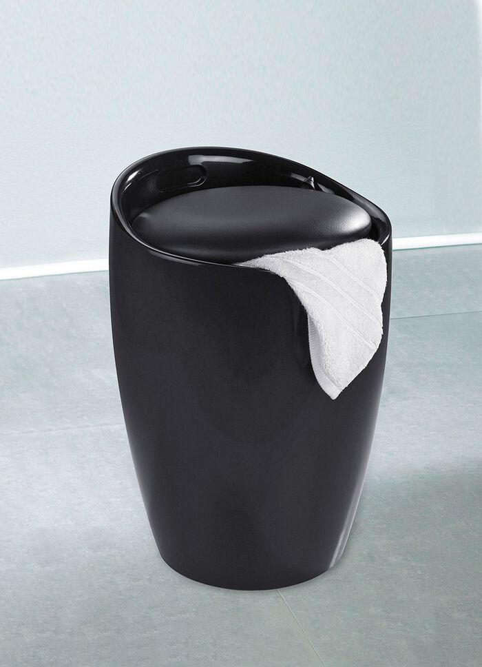 Sitzhocker mit Stauraum SCHWARZ