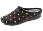Laurina, klassische Damen-Hausschuhe, mit P&uuml;nktchen-Stickerei ANTHRAZIT