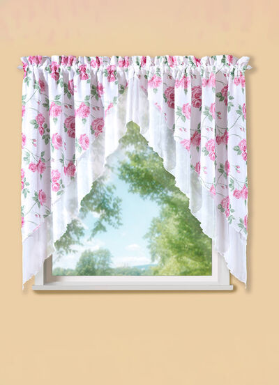 2-teiliger Fensterbehang mit Rosenmotiv 